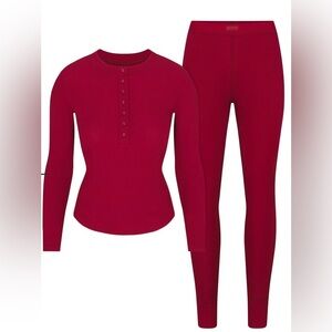Skims Henley And Leggings Set